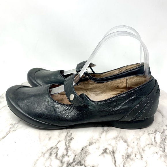 Palladium Black Leather Mary Janes 7/38 Sporty Balletcore Y2K Retro Preppy - Picture 3 of 15